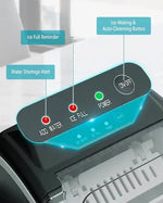 Load image into Gallery viewer, Automatic Ice Maker, 15kg 24hrs Ice Production, Round lce Cube Shape,1.3 Liter Capacity With 6-13mins Ice Making, LED Display 6.2kg 110W for Home Kitchen, Bars, Coffee Shops, Restaurant HZB-16M-White