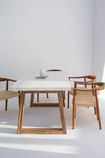 Load image into Gallery viewer, Aviana Terrazzo Concrete Dining Table with Solid Wood Base for Modern Elegance Space-GCC Home Center