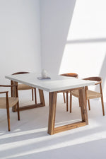 Load image into Gallery viewer, Aviana Terrazzo Concrete Dining Table with Solid Wood Base for Modern Elegance Space-GCC Home Center