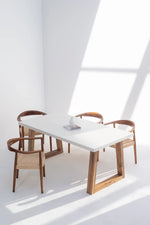 Load image into Gallery viewer, Aviana Terrazzo Concrete Dining Table with Solid Wood Base for Modern Elegance Space-GCC Home Center