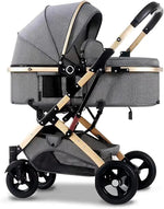 Load image into Gallery viewer, COOLBABY Baby Stroller with Canopy, Baby Bassinet Stroller, Infant Stroller with Reversible Seat with Rubber Wheel and Good Shock absorption (Gray)