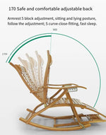 Load image into Gallery viewer, Bamboo Rocking Chair – Folding Chair for Balcony, Yard & Home Relaxation