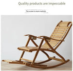 Load image into Gallery viewer, Bamboo Rocking Chair – Folding Chair for Balcony, Yard & Home Relaxation