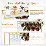 Load image into Gallery viewer, Bar Cart, Home Bar Serving Cart, 2 Tier Drink Cart with 9 Bottle Racks-GCC Home Center
