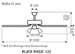 Load image into Gallery viewer, Black Ø132 Ceiling Fan With Pull Chain, 50Hz