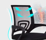 Load image into Gallery viewer, Black office chair swivel lift computer chair with mesh net cloth and ergonomic gray accented backrest for conference use