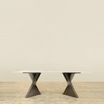 Load image into Gallery viewer, Black Stainless Steel & Sintered Stone Dining Table