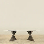 Load image into Gallery viewer, Black Stainless Steel & Sintered Stone Dining Table