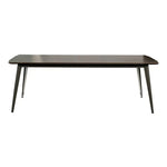 Load image into Gallery viewer, Modern brown meeting table with dark wood top and sleek angled metal legs available in 220x110 size