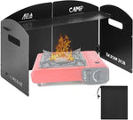 Load image into Gallery viewer, Camping Stove Windshield with Storage Bag | 4 Plates Aluminum Folding Windscreen | Outdoor Cooking