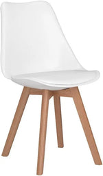 Load image into Gallery viewer, CangLong Mid Century Modern DSW Side Chair with Wood Legs for Kitchen, Living Dining Room, Set of 4, White-GCC Home Center