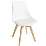 Load image into Gallery viewer, CangLong Mid Century Modern DSW Side Chair with Wood Legs for Kitchen, Living Dining Room, Set of 4, White-GCC Home Center