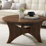 Load image into Gallery viewer, Carson 36″ Tri Leg Coffee Table, Dark Walnut Finish | 3-Leg Design