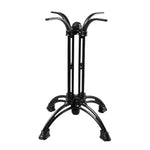 Load image into Gallery viewer, Black cast iron heavy 4 leg art deco table base with ornate curved legs and upward sweeping arms