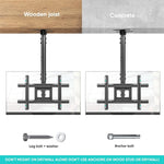 Load image into Gallery viewer, Ceiling TV Mount for 32-75 inch LCD LED 4K TVs, Flat or Curved TVs up to 150 lbs Full Motion TV Bracket with Swivel, Tilt, Max VESA 600x400mm