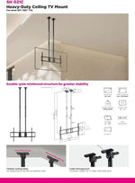Load image into Gallery viewer, Ceiling TV Mount for 60"β100" TVs, Heavy-Duty Double Rod Ceiling TV Stand, Height Adjustable, Supports up to 120kg, Max VESA 1000x600mm