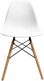 Load image into Gallery viewer, Chair with Walnut Wood Legs For Dining Room Chair Or Office, Lounge Chair Without Arms - White-GCC Home Center