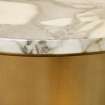 Load image into Gallery viewer, Coffee & Side Table Set ā Faux Marble & Bronze Brushed Stainless Steel
