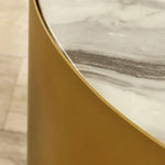 Load image into Gallery viewer, Coffee & Side Table Set ā Sintered Stone & Brushed Gold / Faux Marble & Coffee Brown Base