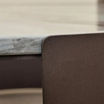 Load image into Gallery viewer, Coffee & Side Table Set ā Sintered Stone & Brushed Gold / Faux Marble & Coffee Brown Base