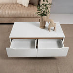 Load image into Gallery viewer, Coffee Table with 2 Storage Drawers - White & Oak Wooden
