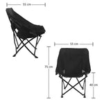 Load image into Gallery viewer, Comfortable Moon Black Chair with Cup Holder for Camping