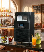 Load image into Gallery viewer, Commercial Ice Maker Machine, Intelligent Cubes Ice Maker, 40kg of Ice Per 24 hours, LED Display, 32 Cubes Per 15 Min, Ideal for Tea Shop, Coffee Shop, Cold Drink Shop, Hotel HZB-40F/A Black