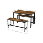 Load image into Gallery viewer, Compact Industrial Dining Table with Benches β 3-Piece Space-Saving Rustic Brown Furniture for Kitchen, Dining, and Living Room-GCC Home Center