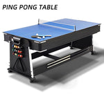 Load image into Gallery viewer, 4 in 1 DGMT-3005 7ft Blue Pool Table Billiard + Air Hockey + Tennis Table-GCC Home Center