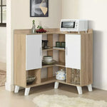Load image into Gallery viewer, Corner Coffee Bar Cabinet With 2 Doors And 9 Shelves