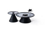 Load image into Gallery viewer, Cream Coffee Table Set – Tempered Glass & Painted Wood
