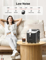 Load image into Gallery viewer, CROWNFUL Countertop Ice Maker with Handle, Makes 9 Bullet Ice Cubes in 6 Minutes, 12 kg/24 Hours, Self-Cleaning Portable Ice Machine with Scoop and Basket for Home, Kitchen, Office and Parties