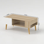 Load image into Gallery viewer, Danube Home Adonia Coffee Table | Multifunctional Living Room Desk | Space Saving Center Table | Modern Design Furniture For Home, Living Room L 100 x W 53 x H 42 cm - Oak