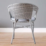 Load image into Gallery viewer, Danube Home Eden Balcony Set All Weather 3 Piece Bistro Set With Coffee Table Modern Furniture For Outdoor Bench Seating, Terrace, Lawn, Patio, Balcony Chair D57Xw56Xh74cm; Table Dia 60X H58cm Grey