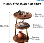 Load image into Gallery viewer, DAYONG 3-Tier End Table, Sofa Side Table, Movable Nightstand, Modern Corner Table, Tea Cabinet for Living Room, Bedroom, Office & Balcony, Easy to Assemble (Gold Frame)