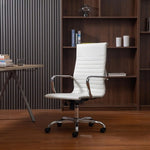Load image into Gallery viewer, Desk Chairs High Back Office Chair Home Desk Chair Leather White Office Work Chair