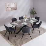 Load image into Gallery viewer, Diamond 6-Seater Dining Set – Black & Grey
