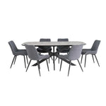 Load image into Gallery viewer, Diamond 6-Seater Dining Set – Black & Grey