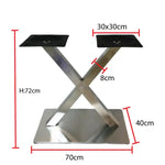Load image into Gallery viewer, Double Column Restaurant Dining Table Base with a square stainless steel column
