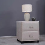 Load image into Gallery viewer, Double Drawer Night Stand β Velvet Grey (Beige)