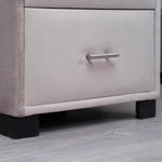 Load image into Gallery viewer, Double Drawer Night Stand β Velvet Grey (Beige)