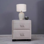 Load image into Gallery viewer, Double Drawer Night Stand β Velvet Grey (Beige)