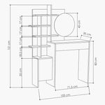 Load image into Gallery viewer, Dressing Table With Mirror And Storage, Four Shelves For Organization, Modern Touch For Bedroom-GCC Home Center