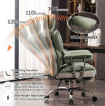 Load image into Gallery viewer, Efomao Big and Tall Office Chair 400lbs – PU Leather Executive Desk Chair with Lumbar Support & Leg Rest, Heavy-Duty Computer Chairs for Home Office, Green