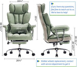 Load image into Gallery viewer, Efomao Big and Tall Office Chair 400lbs – PU Leather Executive Desk Chair with Lumbar Support & Leg Rest, Heavy-Duty Computer Chairs for Home Office, Green
