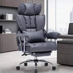 Load image into Gallery viewer, Efomao Big and Tall Office Chair 400lbs – PU Leather Executive Desk Chair with Lumbar Support & Leg Rest, Heavy-Duty Computer Chairs for Home Office, Green