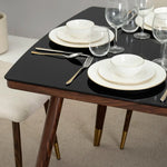 Load image into Gallery viewer, Elegant 8-Seater Dining Set ā Walnut & Black