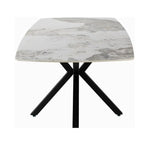 Load image into Gallery viewer, Elegant Cream Marble Breakfast Table with Adjustable Height & Black Powder-Coated Metal Legs - Durable Dining Table for Modern Spaces-GCC Home Center