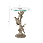 Load image into Gallery viewer, Elegant Design Accent Table with Glass Top β Antique Gold