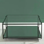 Load image into Gallery viewer, Elegant Glass and Metal Square Coffee Table